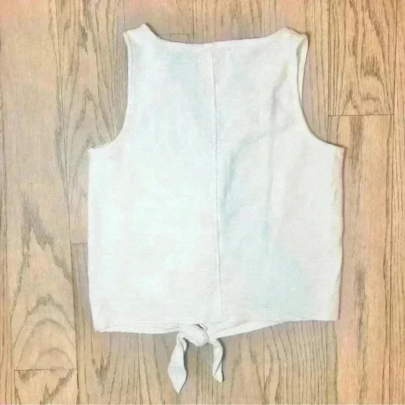 Madewell Women’s Texture & Thread Button Up Tie Front Tank Top in Cream Size XS - Picture 5 of 9